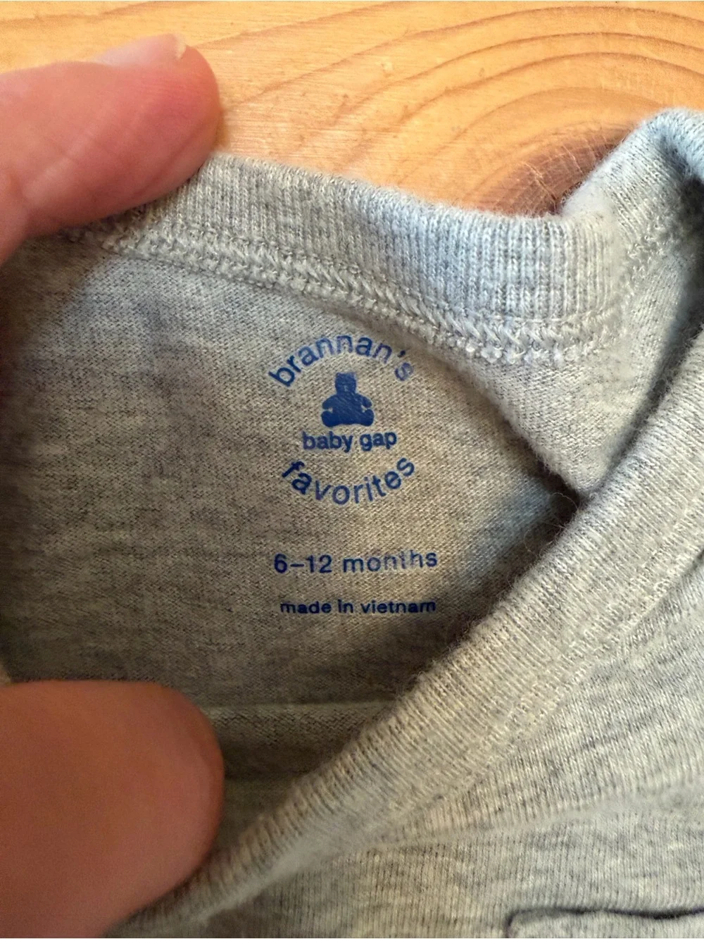 Baby Gap Gray One-Piece Bodysuit with Pocket Embroidery